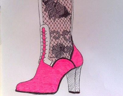 Lace pink boot