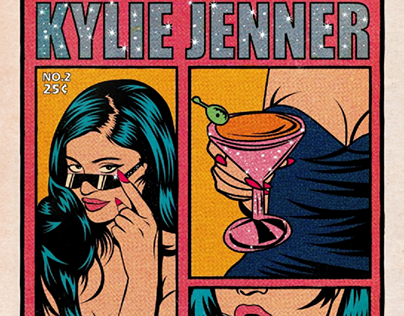 kylie Jenner vintage comic style artwork