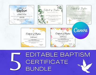 Project thumbnail - Certificate of Baptism Church Template