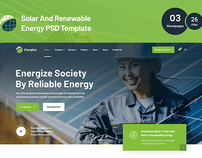 Energtec - Solar and Renewable Energy PSD Template