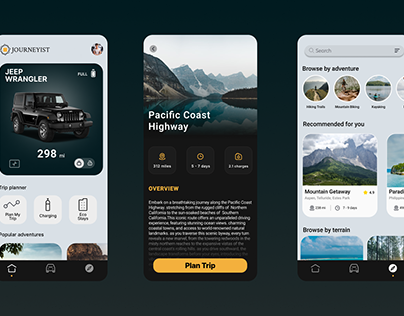 UI design for adventure-planning mobile app