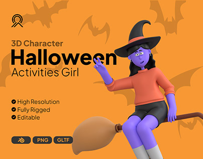Project thumbnail - Halloween Girl 3D Pack