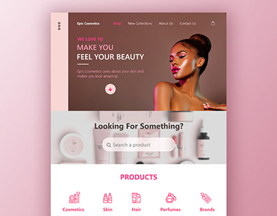 UI Design Concept for Epic Cosmetics Website