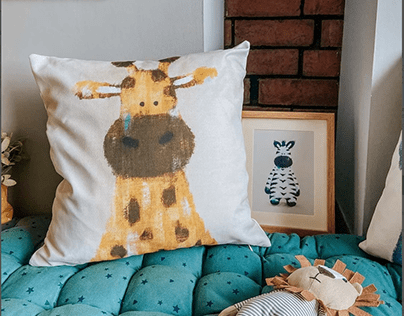 Raffi the Giraffe Nursery Cushion Cover