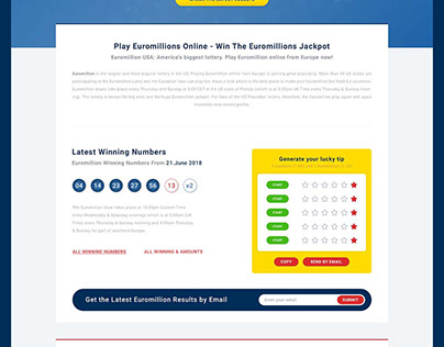 EuroMillions - Website Landing Page