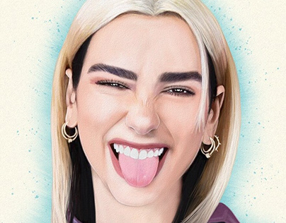 Dua Lipa Portrait Art by Oz Galeano tbt