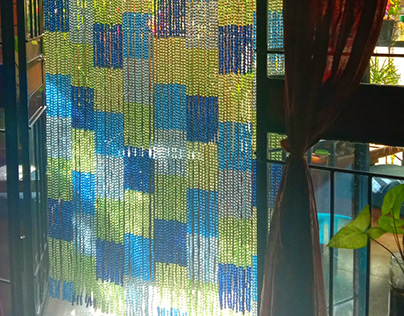 Blue Green Mosaic Room Divider - Home Interior Design