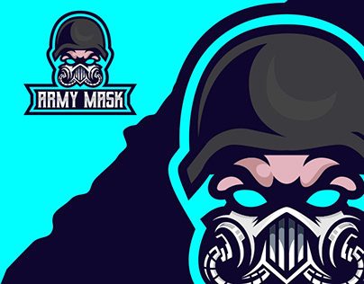 Army Mask Logo Design Template