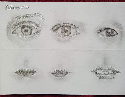 Desenho realista ( Olho, Boca, nariz e orelha