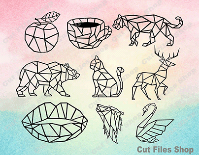 Geometric Animals svg dxf for you projects