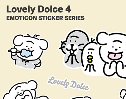 Lovely Dolce 4 Emoticon sticker series