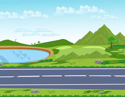 vector landscape illustration design and road vector