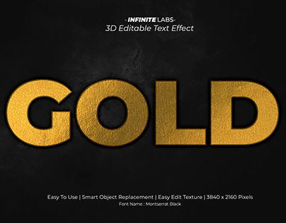 Gold Photoshop Editable Text Template