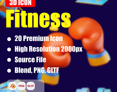 Fitness 3d icon pack