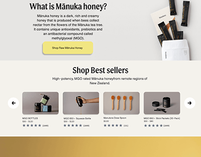 Manuka Honey Landing Page