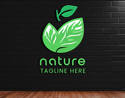 Leaf natural tree logo design