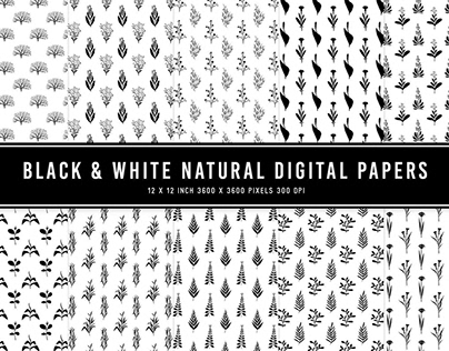 Black & White Natural Digital Papers