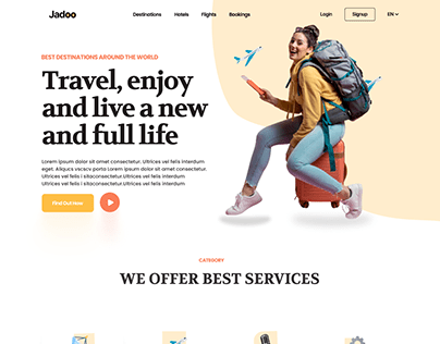 Traveling Website Landing Page Design