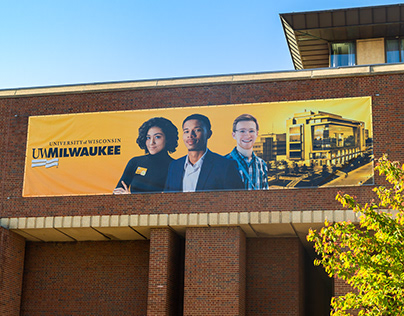 UWM Exterior Building Banners and Street Signs