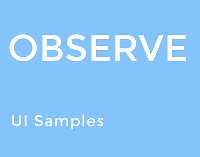 [UI/UX] Observe - UI Samples