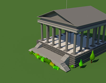 Templo a Minerva 3D (low poly)