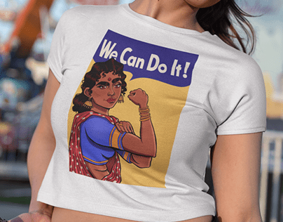 Indian "Rosie the Riveter" T-Shirt Design