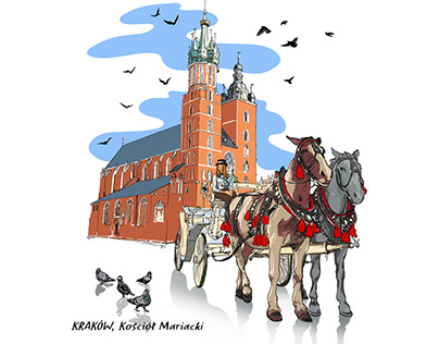 Krakow drawn, illustrations