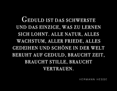 G e d u l d © Hesse