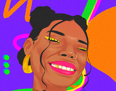 illustration black girl with grillz