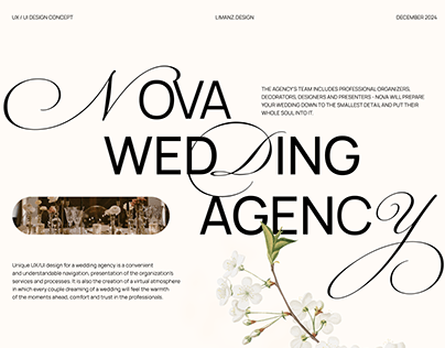 Wedding agency landing page UX | UI design concept