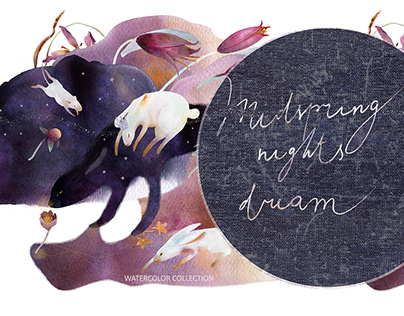 "Mid-spring night's dream" watercolor collection