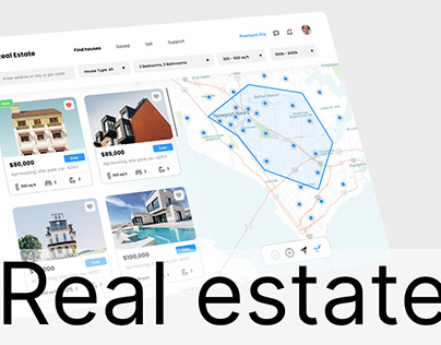 Real estate website design landing page UI UX