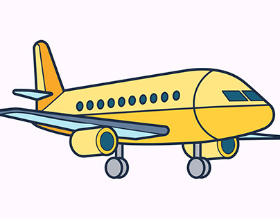 Airplane Flat Vector illustration on a white background