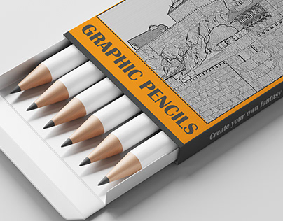 Graphic pencil box packaging