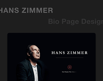 Hans Zimmer - Biography Page Design