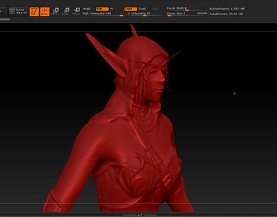 Zbrush character based on sylvanas (Wow)