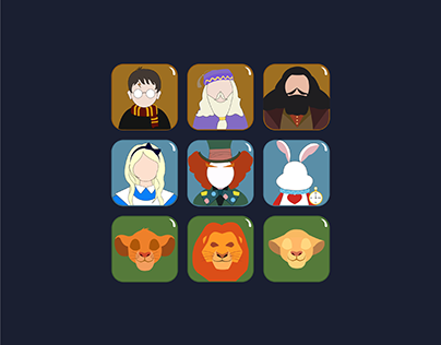 Movie character icons | Illustration, Motion Graphic