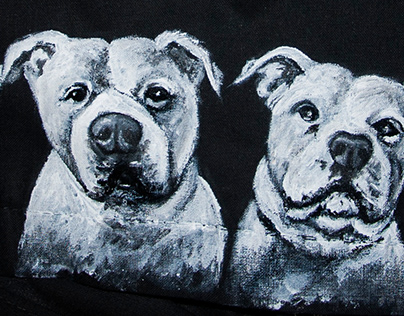 hand-painted clothes, dogs