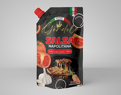 Spout pouch Pizza sauce packaging Design