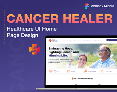 Cancer Healer UI Home Page Design