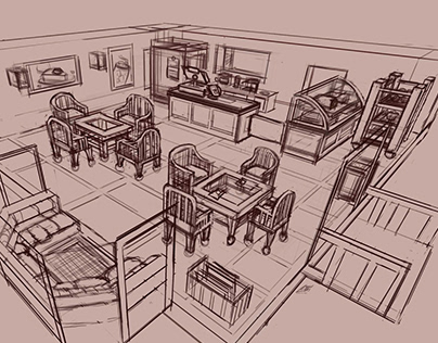 Sweets Cafe - layout drawing