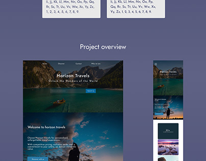 Horizon travels agency desktop/mobile website
