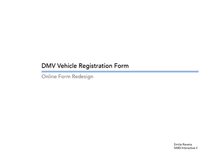 DMV Online Form Redesign