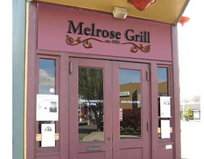 3d outdoor signage for Melrose grill with proposed logo