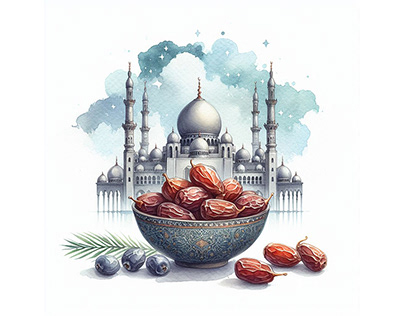 Watercolor Ramadan Post Design