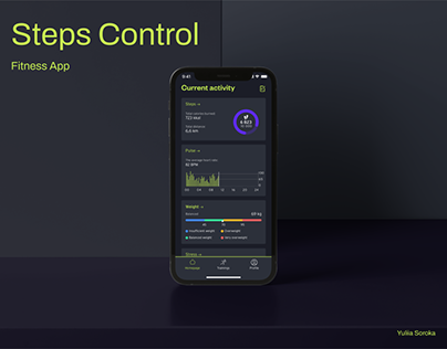 Steps Control, fitness App, UX/UI case study
