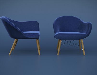 Velvet blue arm chairs