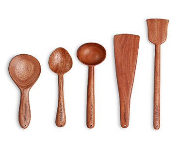 wooden Flip/Spatula/Ladle for Cooking (Set of 5)