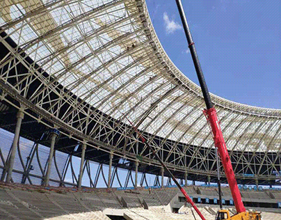 Space frame canopy for the stadium bleacher