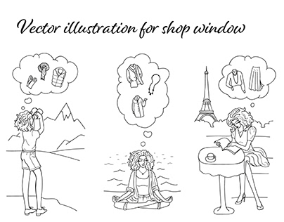 Vector illustration for shop window